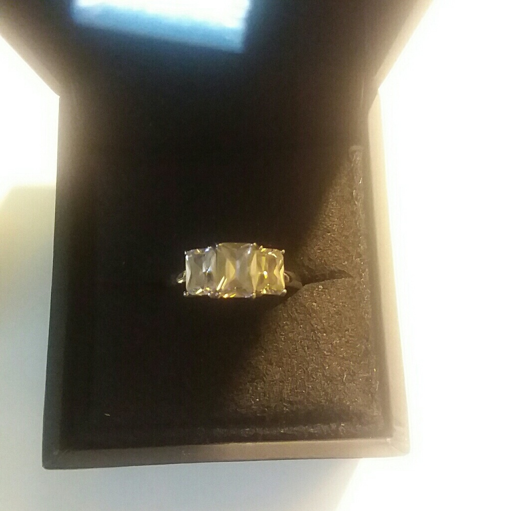 3 cz stone ring stainless steel